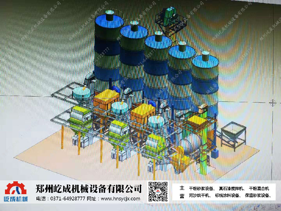 南昌干混砂漿生產(chǎn)線和?；⒅楸厣皾{設(shè)備安裝中